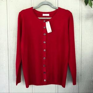 ❌SOLD❌BNWT 🍒Cherry Red Button Up Cardigan Sweater